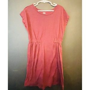 Old Navy Dress Cotton Girls Sz 10-12 Burgundy